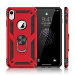 Wholesale iPhone Xr Tech Armor Ring Grip Case with Metal Plate (Red)